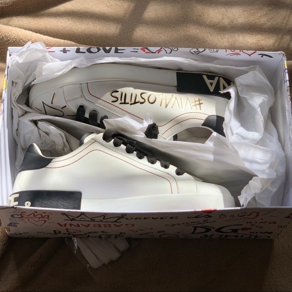 Dolce & Gabbana Calfskin Nappa  Portofino Sneakers Size 8.5 38.5IT - Picture 6 of 12